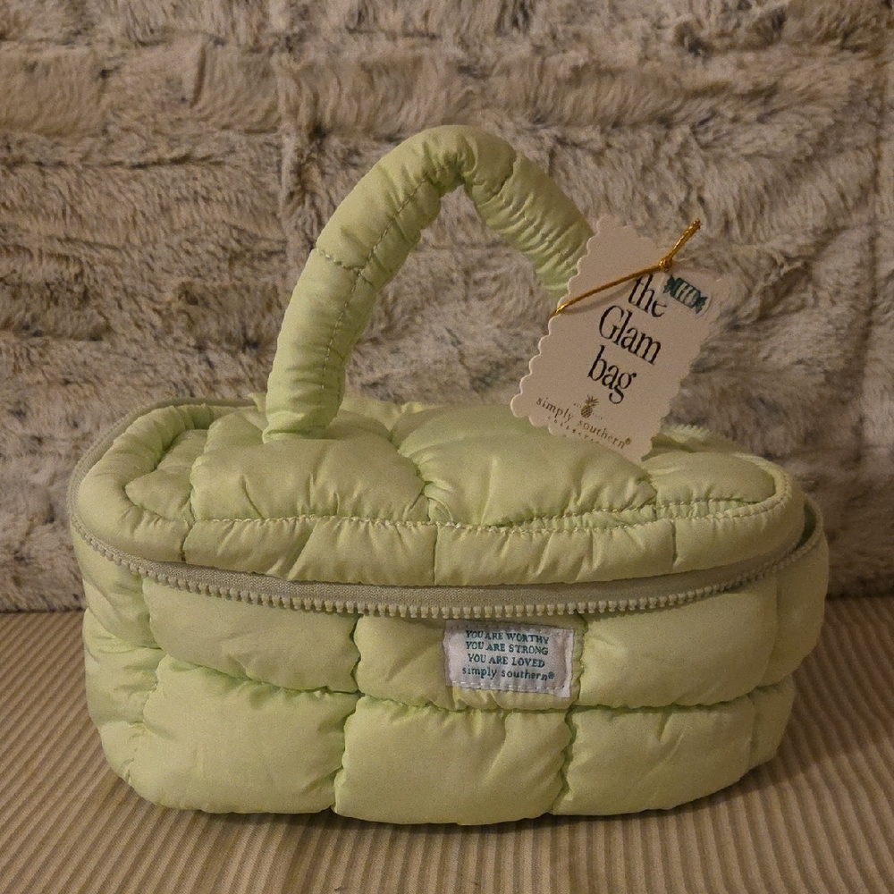 Simply Southern Mint Quilted Cosmetic Case